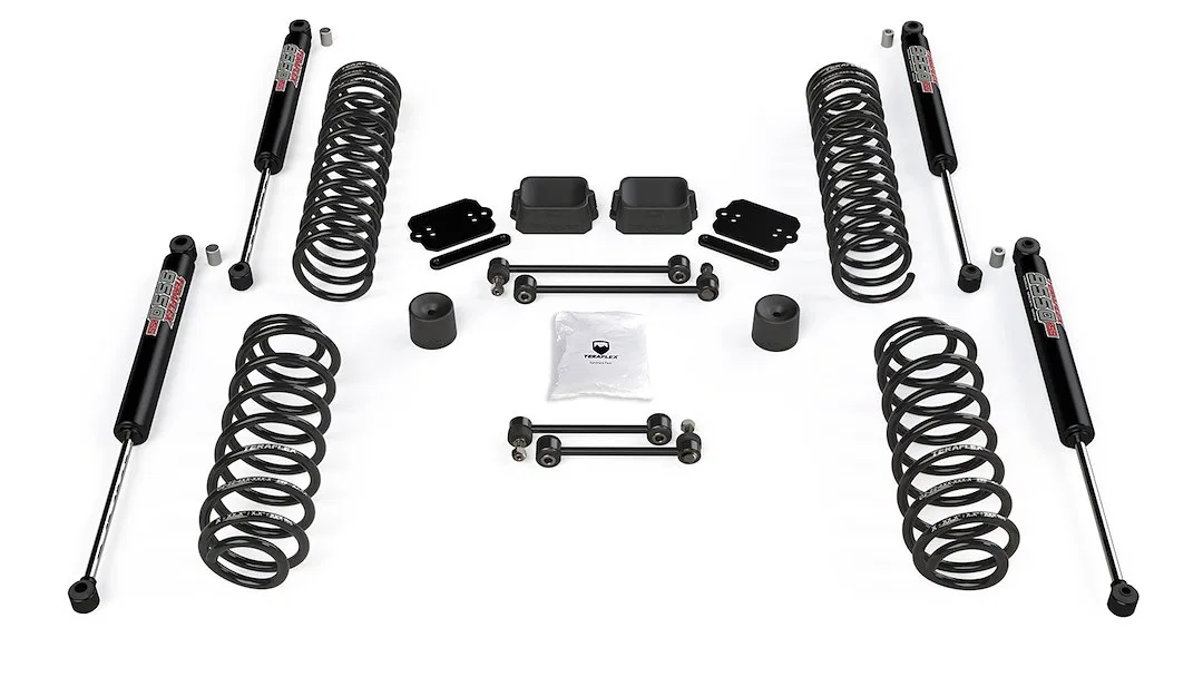 1354252 – TERAFLEX Lift Kit Suspension, 2-1/2 Inch Front Lift 2-1/2 Inch Rear Lift With Front And Rear 9550 Shock Abs...